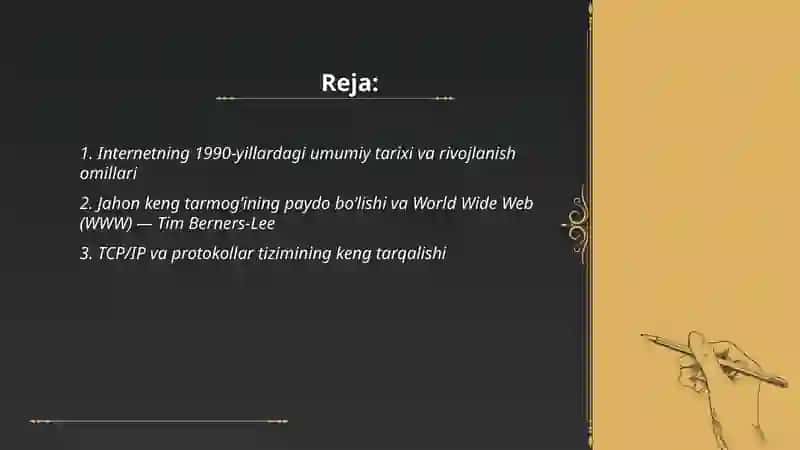 Internetning 1990-yillardagi umumiy tarixi va rivojlanish omillari 2