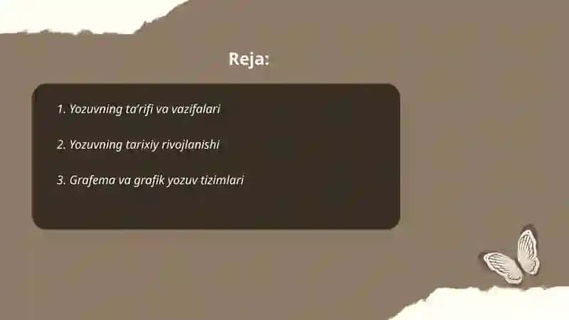Yozuv va uning korinishlari 2
