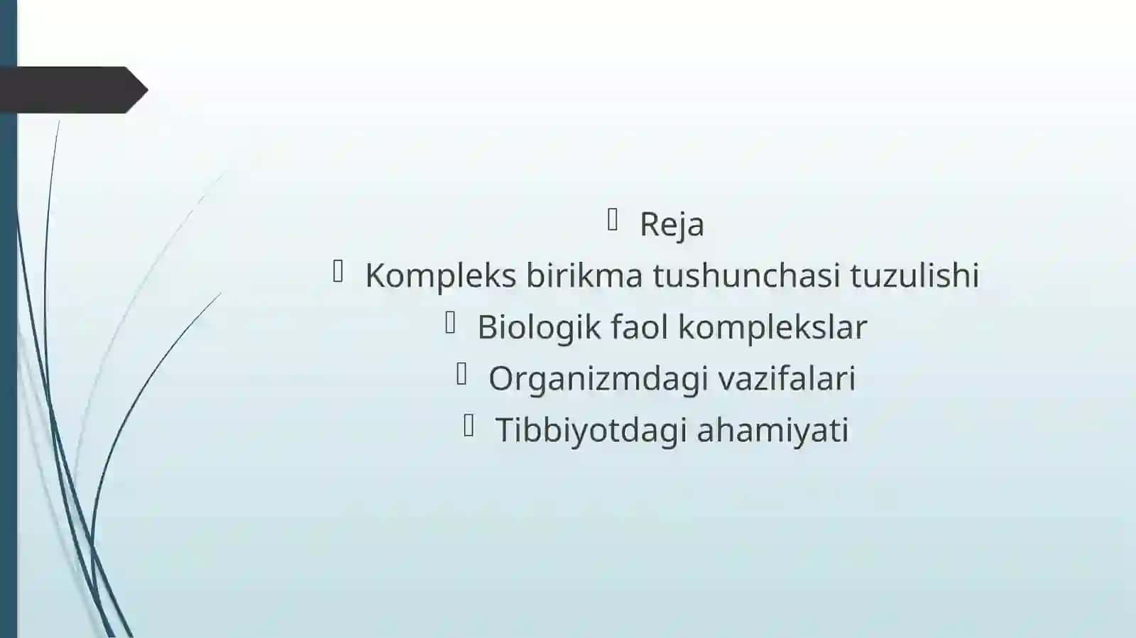 Tibbiyot fakulteti Davolash ishi yo’nalishi 25-21 guruh talabasining kimyo fanidan tayyorlagan mustaqil ishi 2