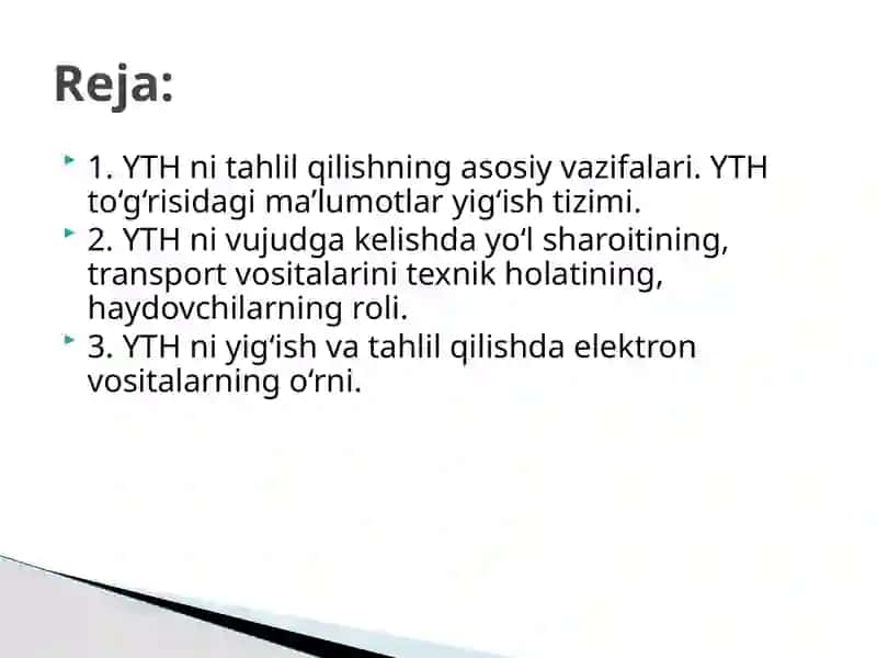 YTHni tahlil qilish usullari 2