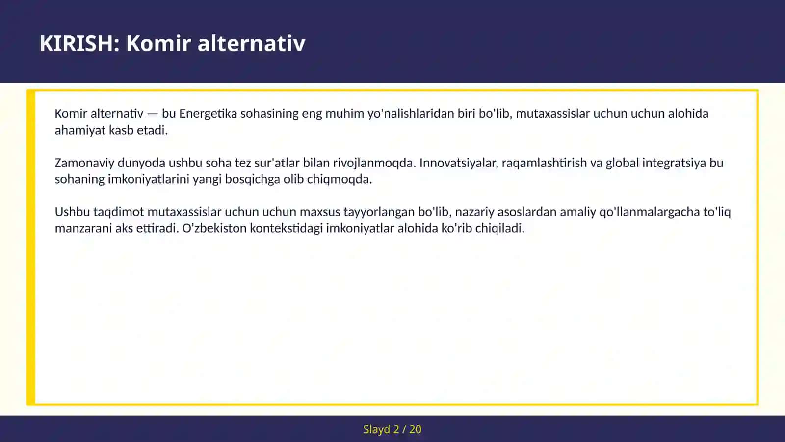 Komir alternativ 2