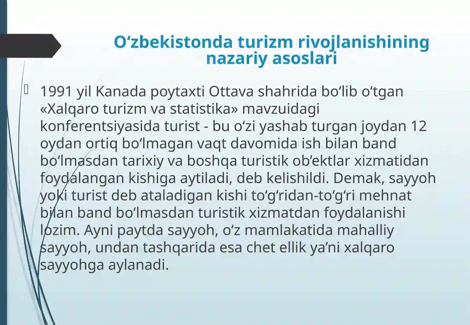 O'zbekistonda turizm rivojlanishining nazariy asoslari 2