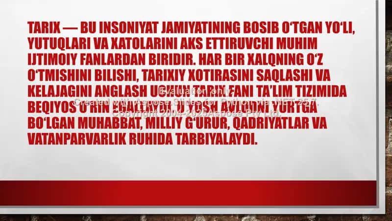 TARIX TA'LIMINING AMALIY USULLARI VA TARIX DARSLARINING TURLARI 2