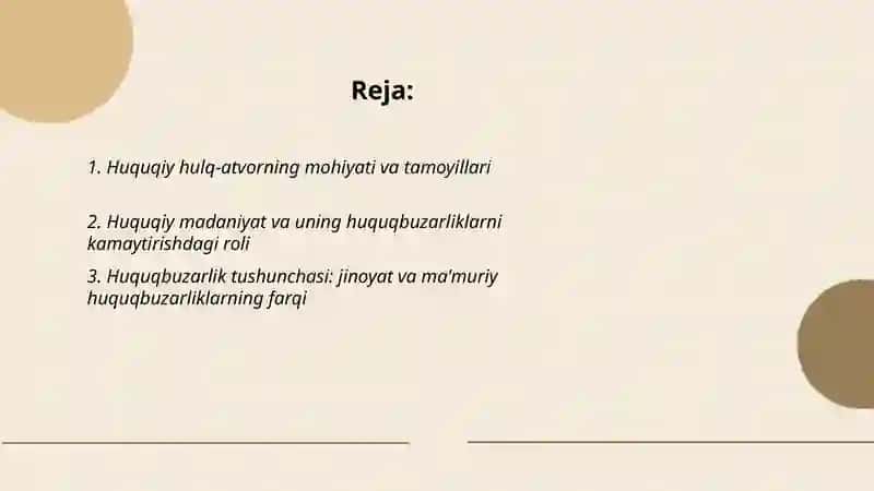 Huquqiy hulq atvor va huquqbuzarlik 2