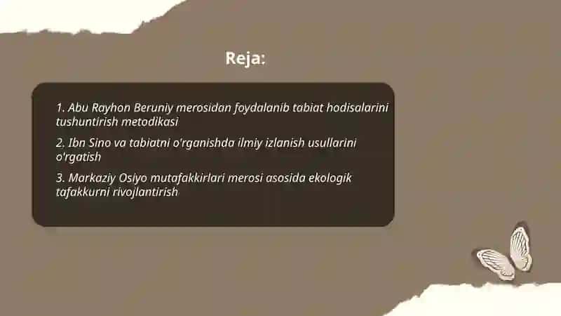 Tabiat bilan tanishtirishda mutafakkirlar merosidan foydalanish 2