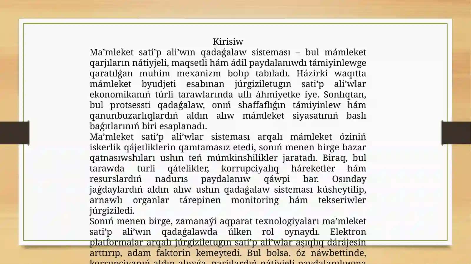 Ma’mleket sati’p ali’wın qadaǵalaw sisteması 2