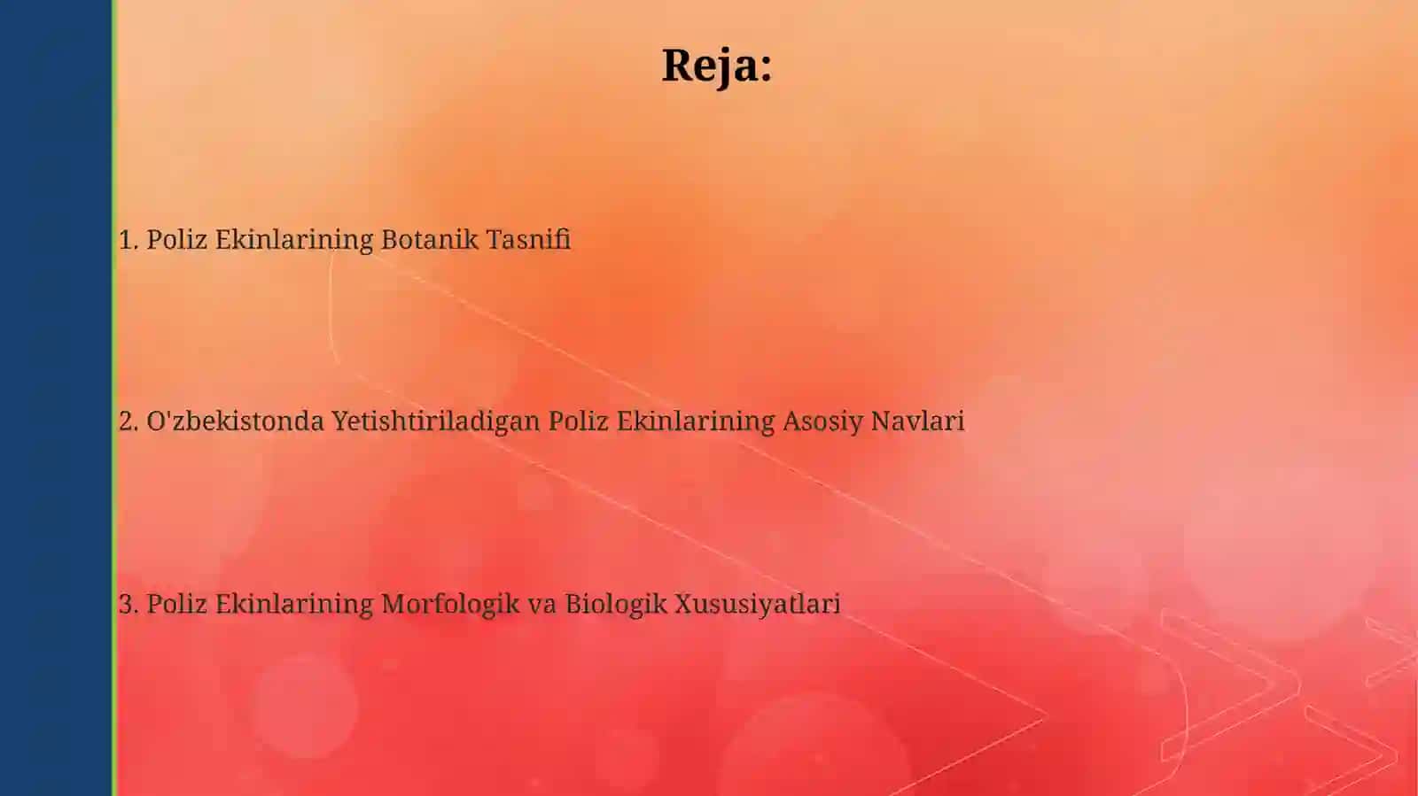 Poliz ekinlarining botanik tasnifi va navlari 2