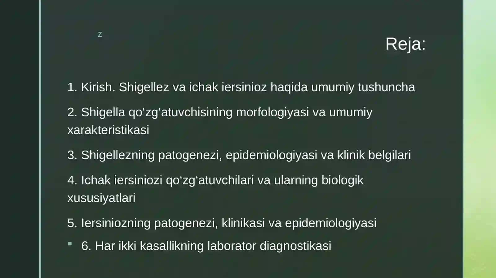 Shigellioz va Ichakiersinioz 2