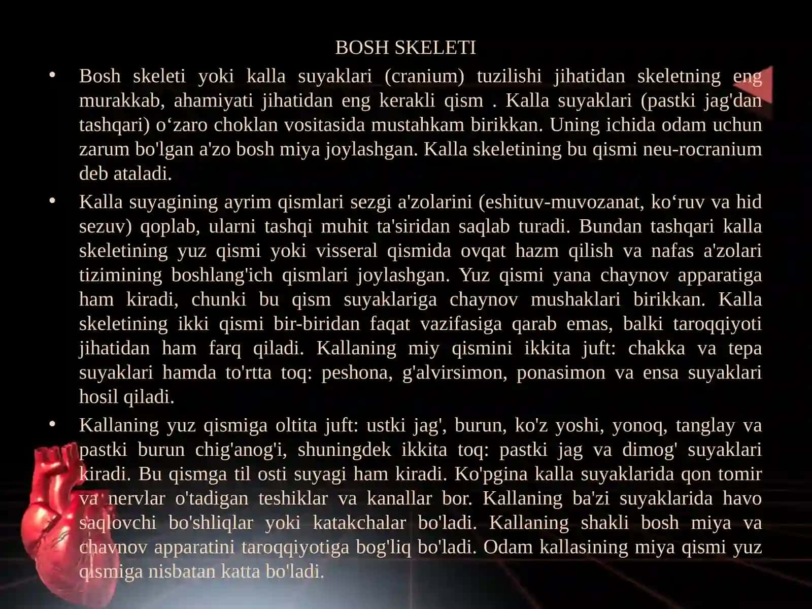 Osteologiya -tayanch harakat tizimi.  Bosh suyaklarining yuz va miya qismlari 2