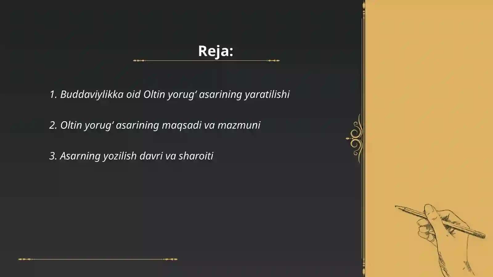 Buddaviylikka oid Oltin yorugʻ asarining yaratilishi tarixi 2