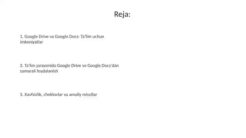 Google Disk va Google Hujjatlar yordamida o‘quv jarayoni hamda axborot-ta’lim muhitini tashkil etish 2
