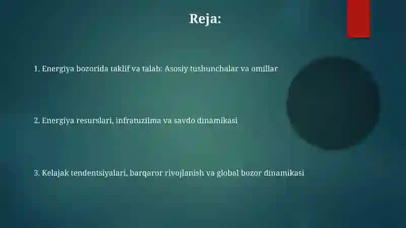 Energiya bozorida talab va taklif 2