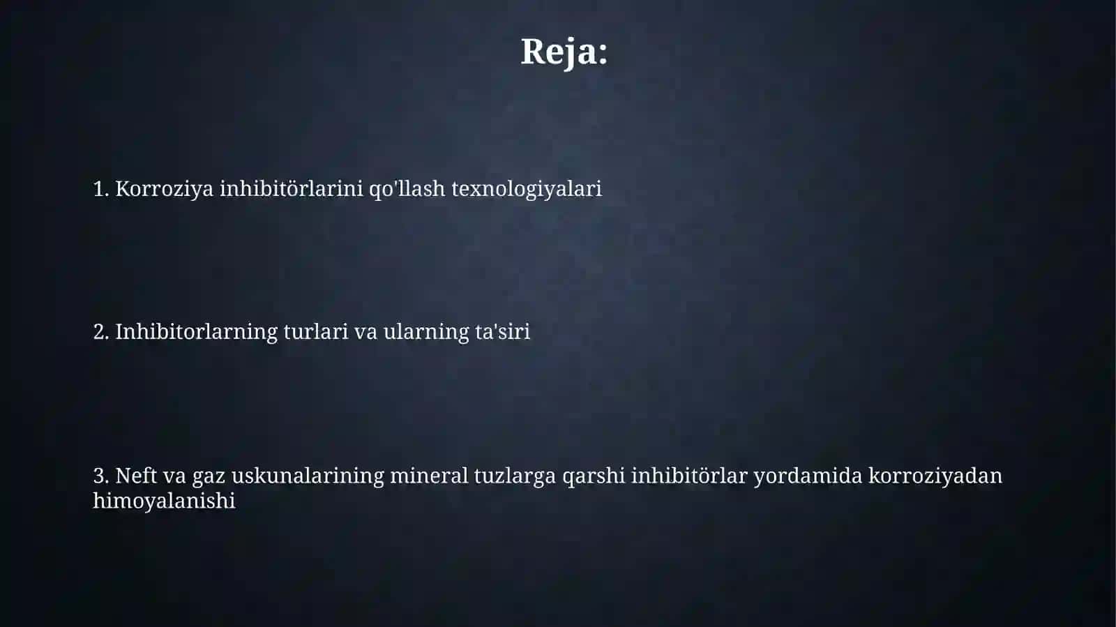 Naft va gaz qurilmalari karroziyasi mineral tuzlardanhimoyalashda 2