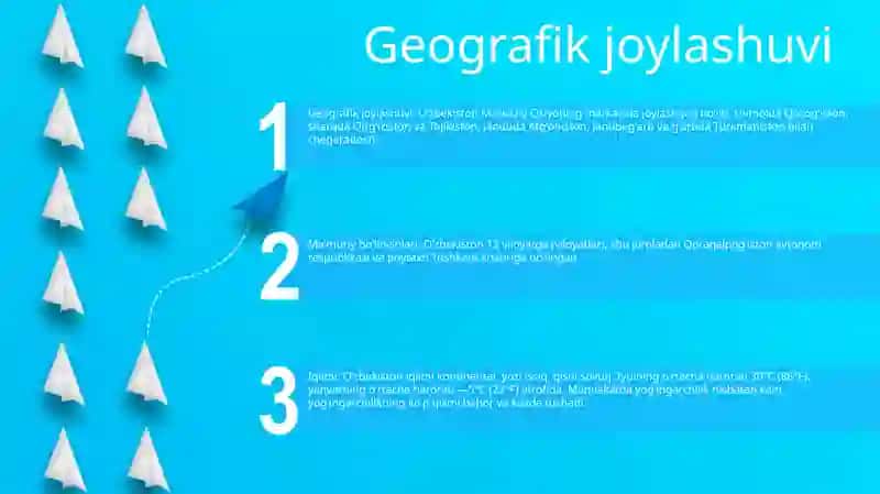 Ozbekiston Respublikasi Geografik Orni Hududiy Bolinishi Iqlimi Va Aholisi 2