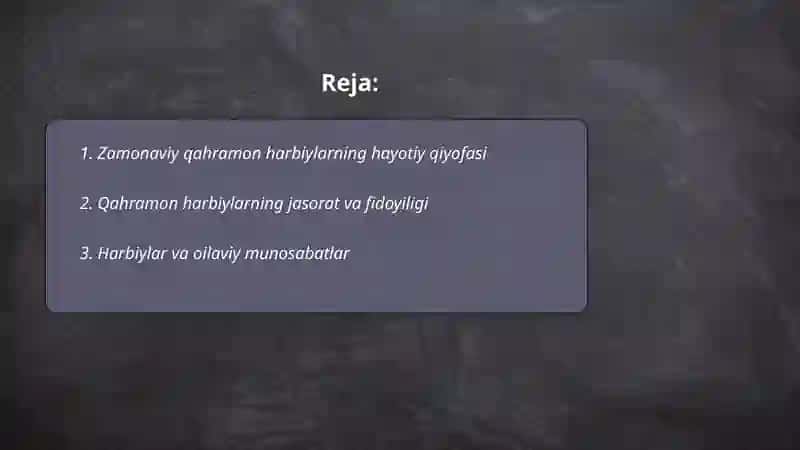 Zamonamiz qahramoni harbiylar 2