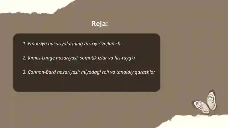 Emotsiya haqida psixologik nazariyalar 2