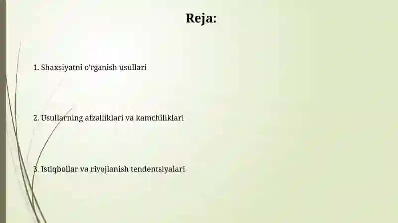 Shaxsni oʻrganish metodlari 2