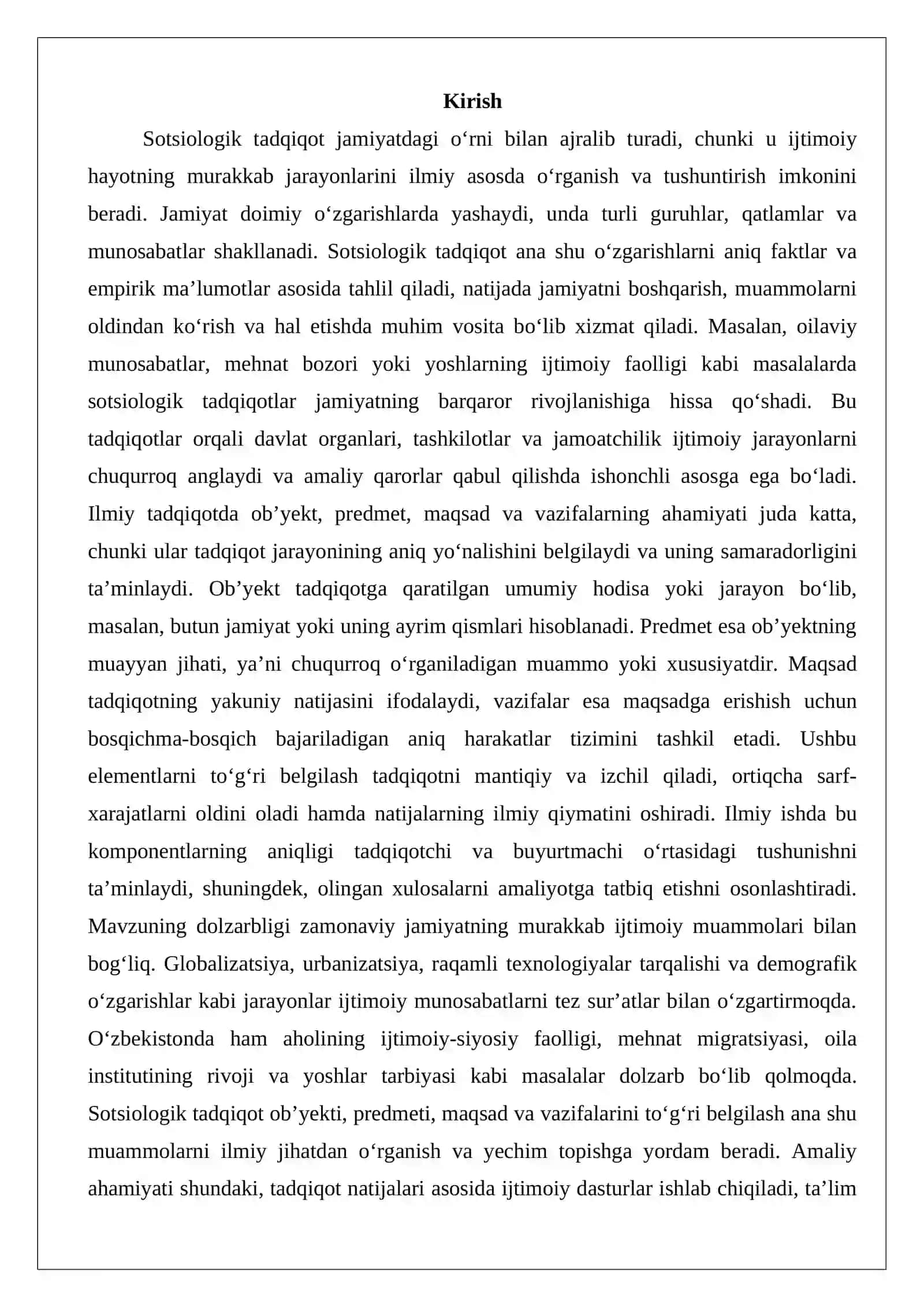 Sotsiologik tadqiqot ob’yekti, prеdmеti, mаqsаd vа vаzifаlаrini bеlgilаsh 2