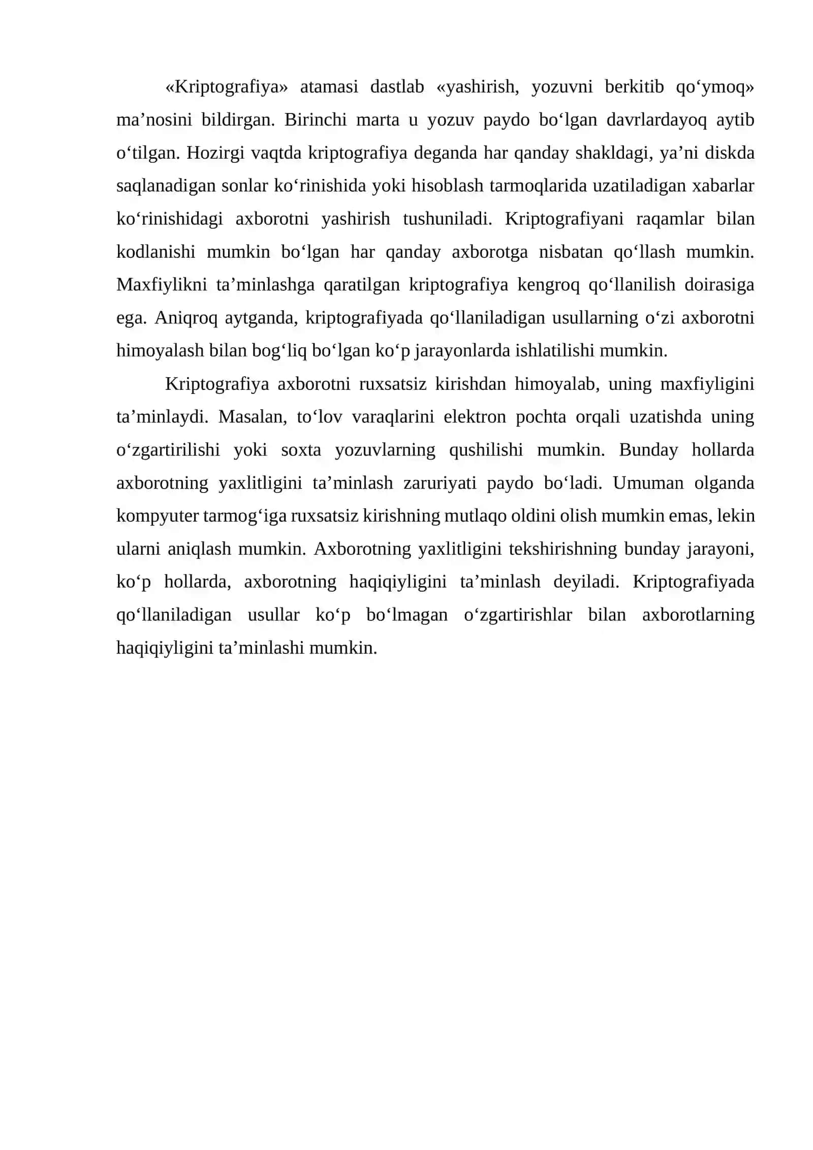 Kiberxavfsizlik fani 2