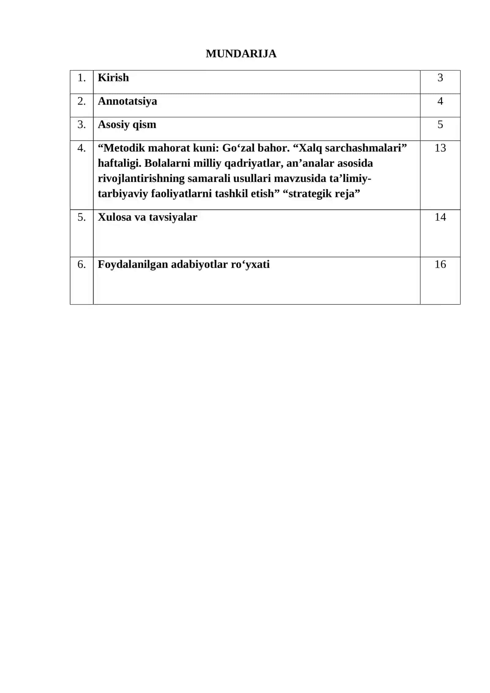 Bolalarni milliy qadriyatlar, an'analar asosida rivojlantirishning samarali usullari mavzusida ta'limiy-tarbiyaviy faoliyatlarni tashkil etish 2