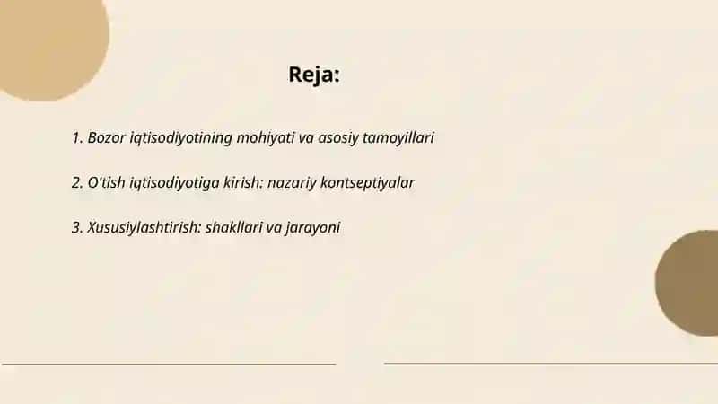 Bozor iqtisodiyoting mazmuni va uning o'tish yo'llari 2