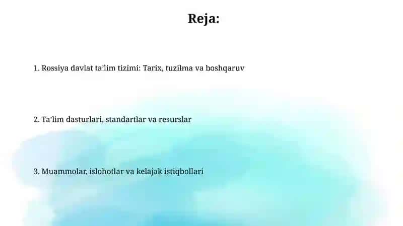 Rossiya davlati ta'lim tizimi 2