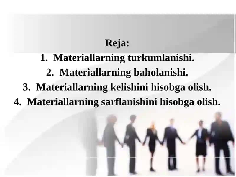 Materiallar hisobi 2