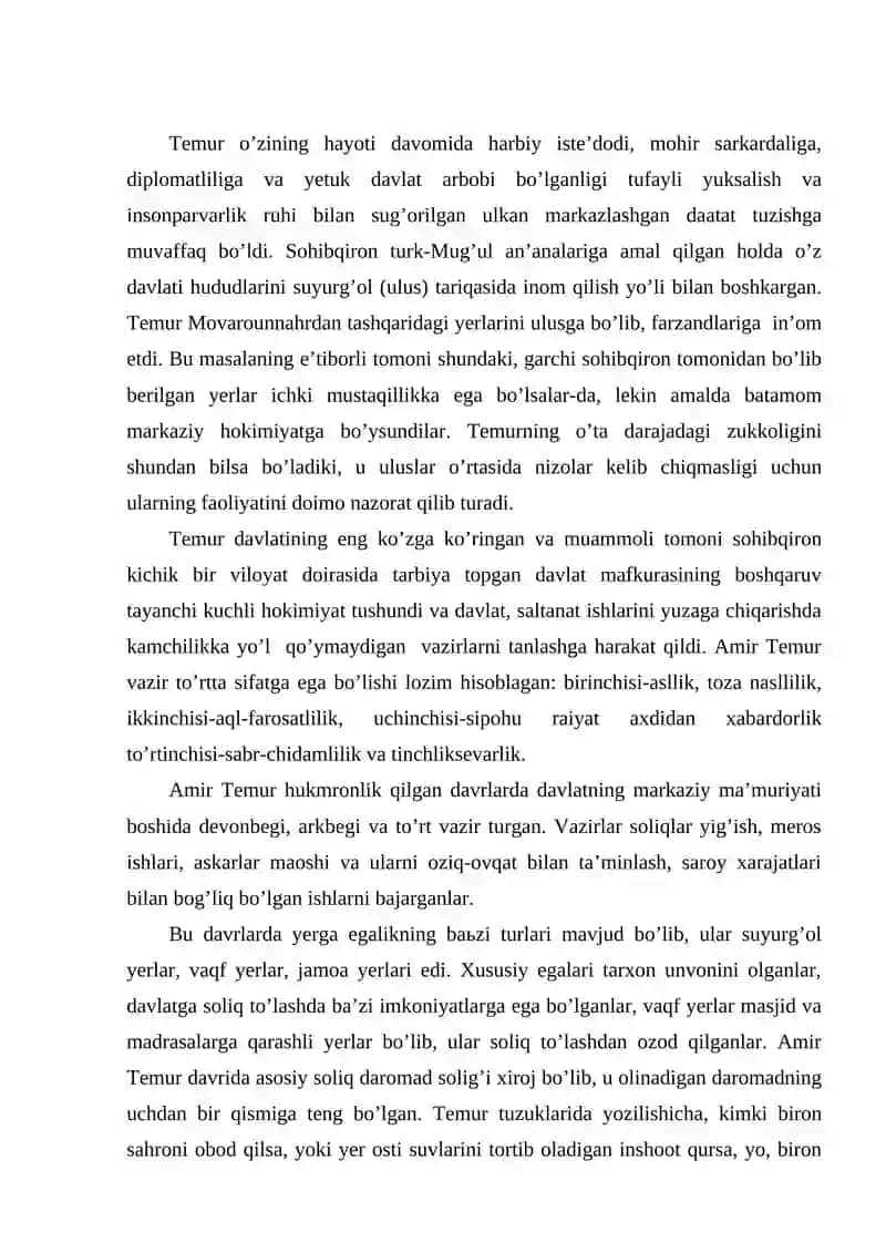 Temur davlatining ichki va tashqi siyosati 2