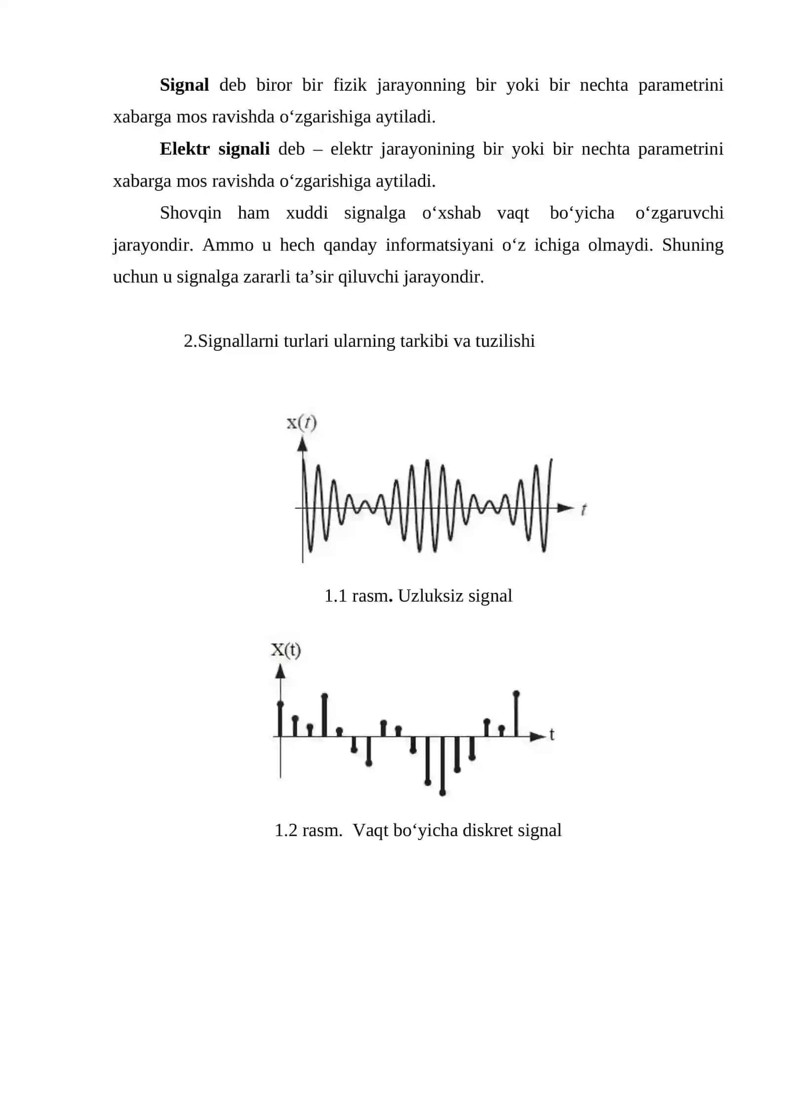 Statistik signalni qayta ishlash 2