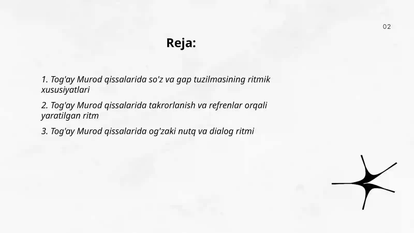 Tog'ay Murod qissalarida ritmning o'ziga xosligi 2