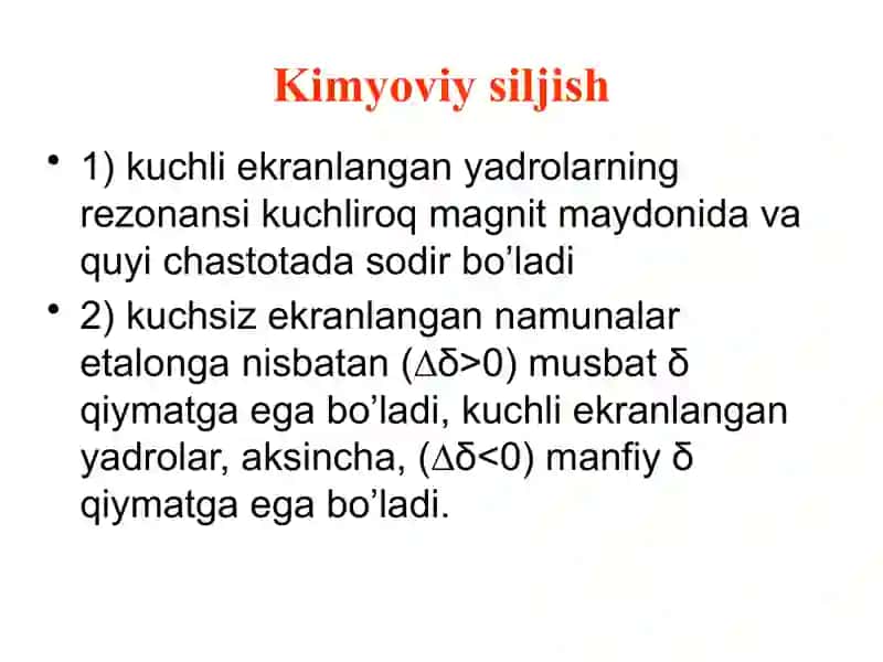 YADRO MAGNITREZONANS (YaMR) SPEKTROSKOPIYSI 2