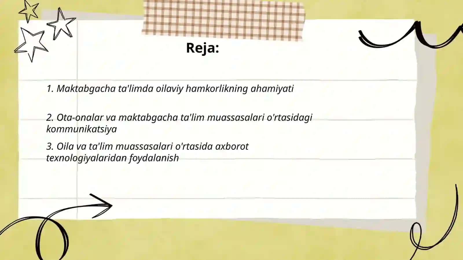 Maktabgacha taʼlim tashkilotlari va oilaning munosabatlariga zamonaviy yondashuvlar - Tojidinova Adiba Zohidjon qizi 2