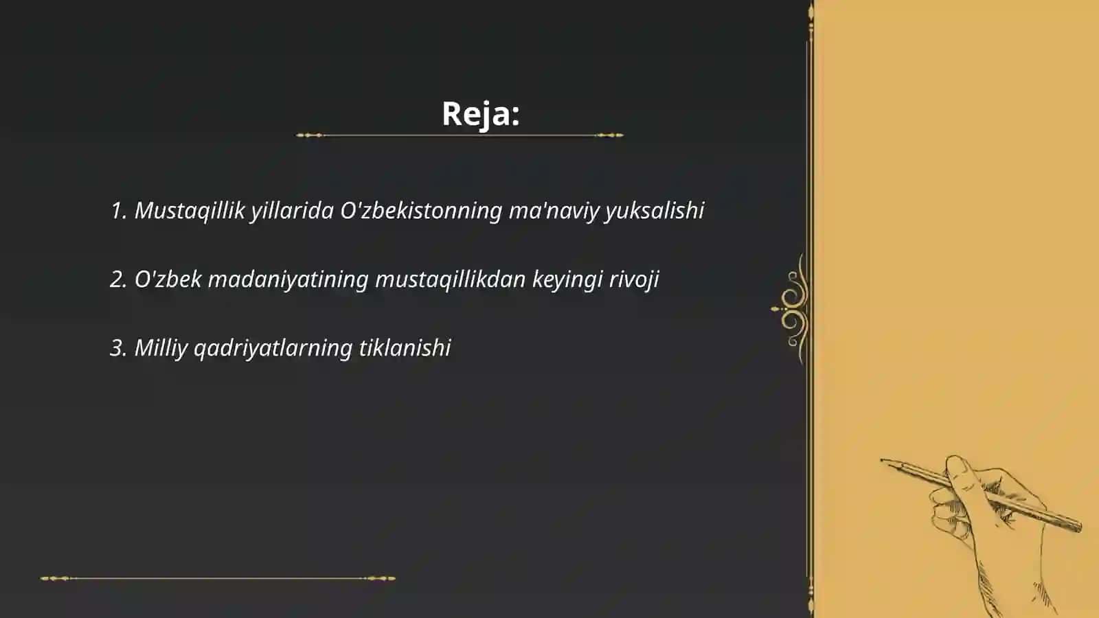Mustaqillik yillarida O'zbekistonning ma'naviy yuksalishi 2