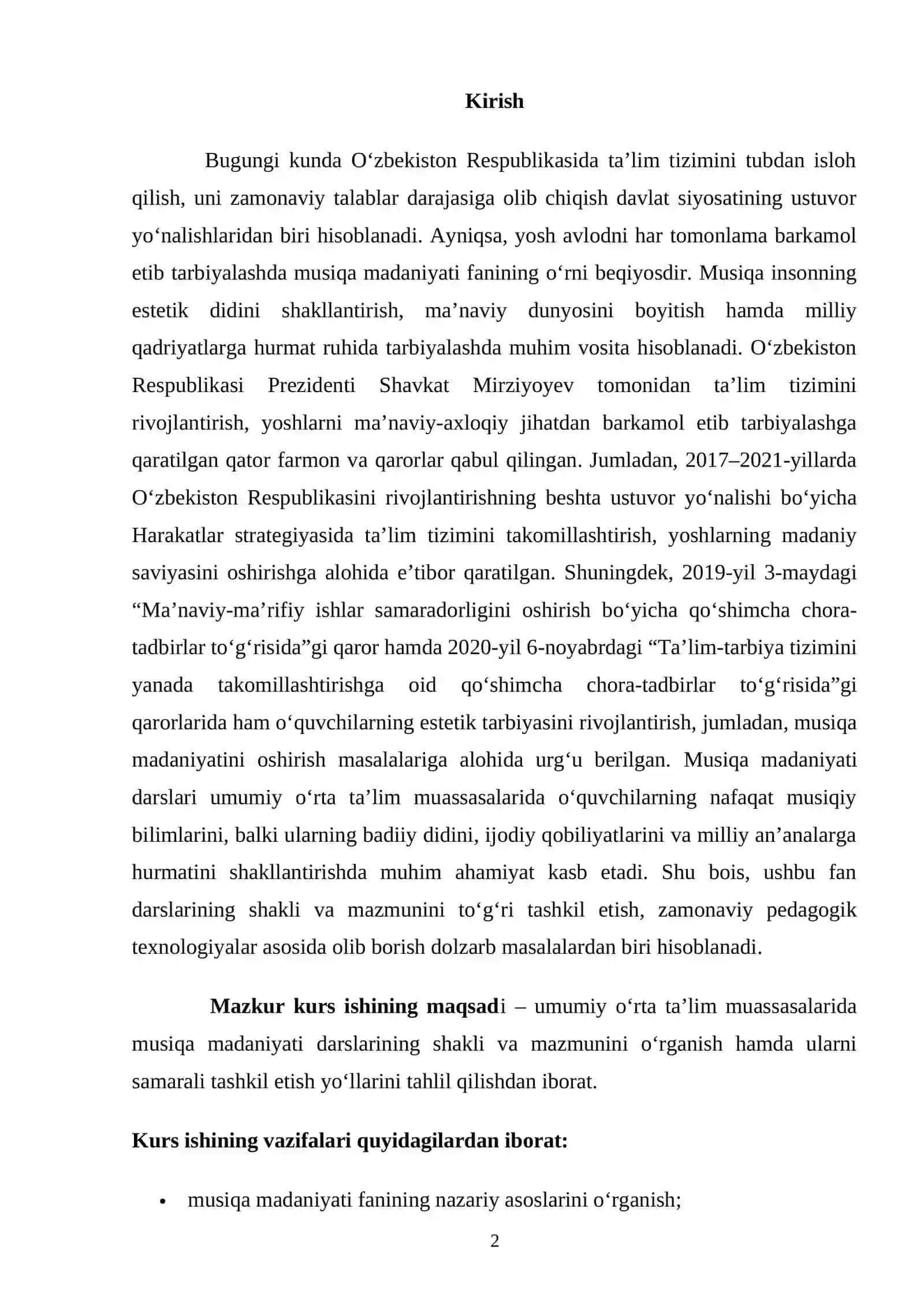 Musiqa madaniyati fanining nazariy asoslari 2