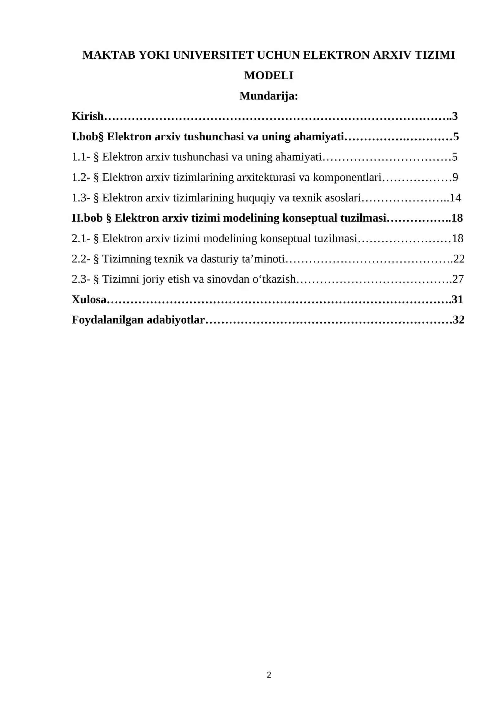 Elektron arxiv tizimi modeli 2
