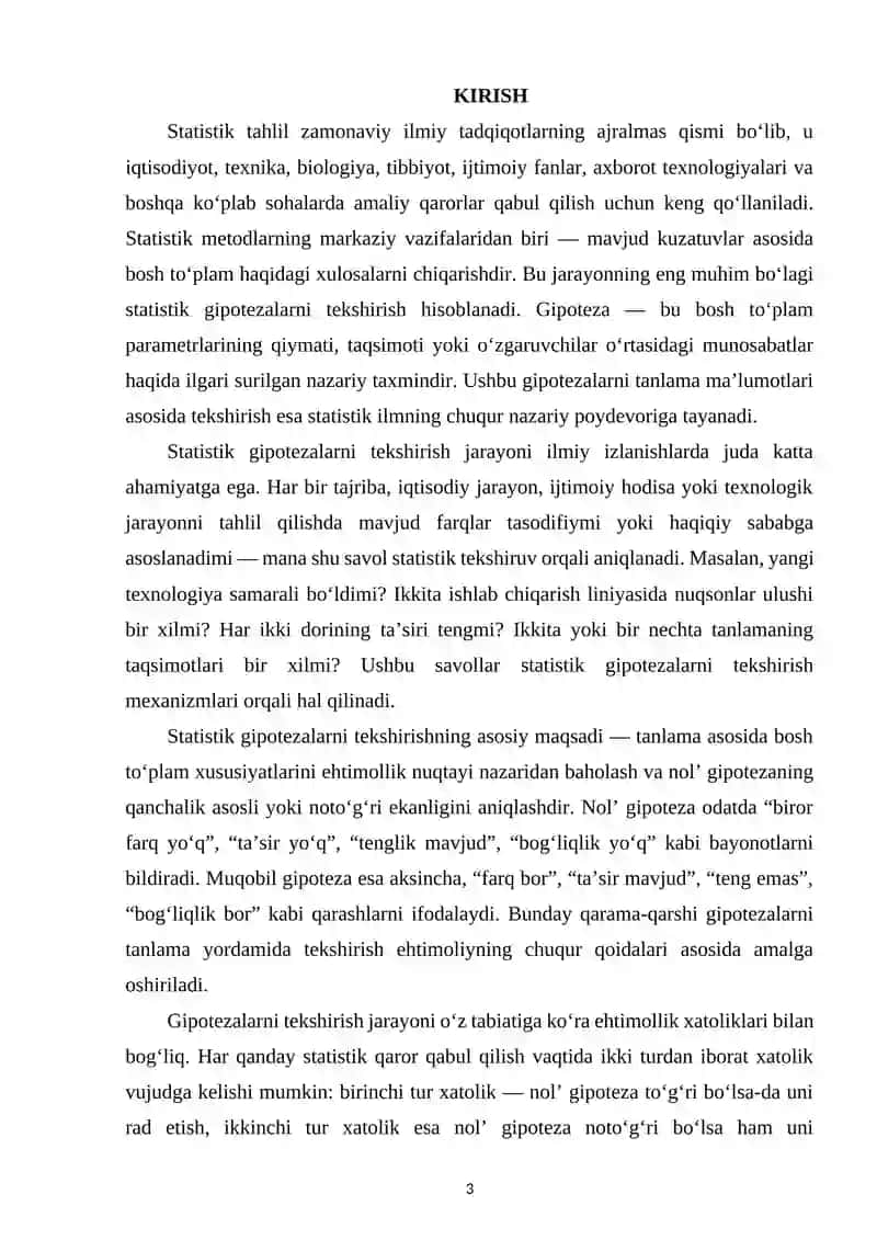 Bir jinslilikka tekshirish kriteriylari. Bog‘liqsizlikka tekshirish kriteriylari 2
