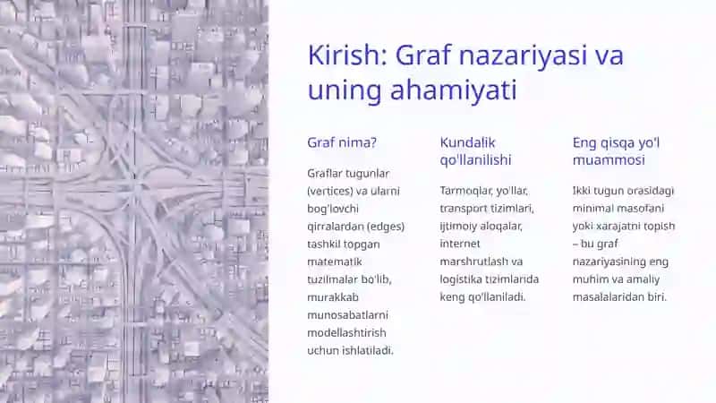 Graflarda Eng Qisqa Yo'lni Aniqlash Masalalari 2