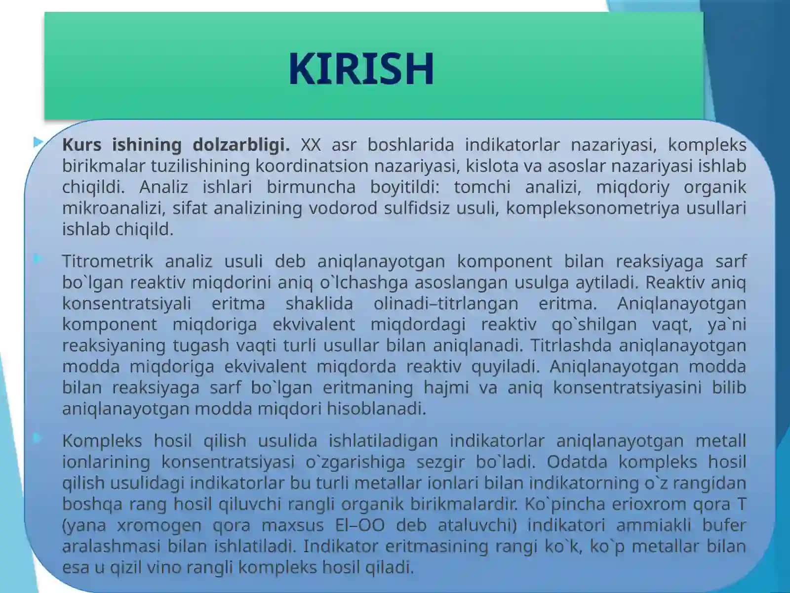 KOMPLEKS HOSIL QILISHGA ASOSLANGAN TITRLASH USULLARI 2