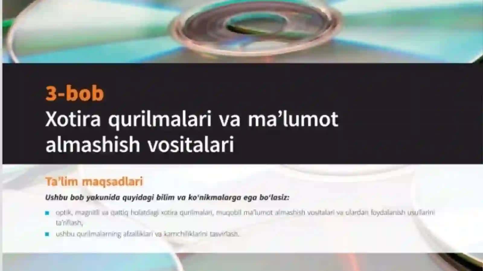 Xotira qurilmalari va ma'lumot almashish vositalari 2