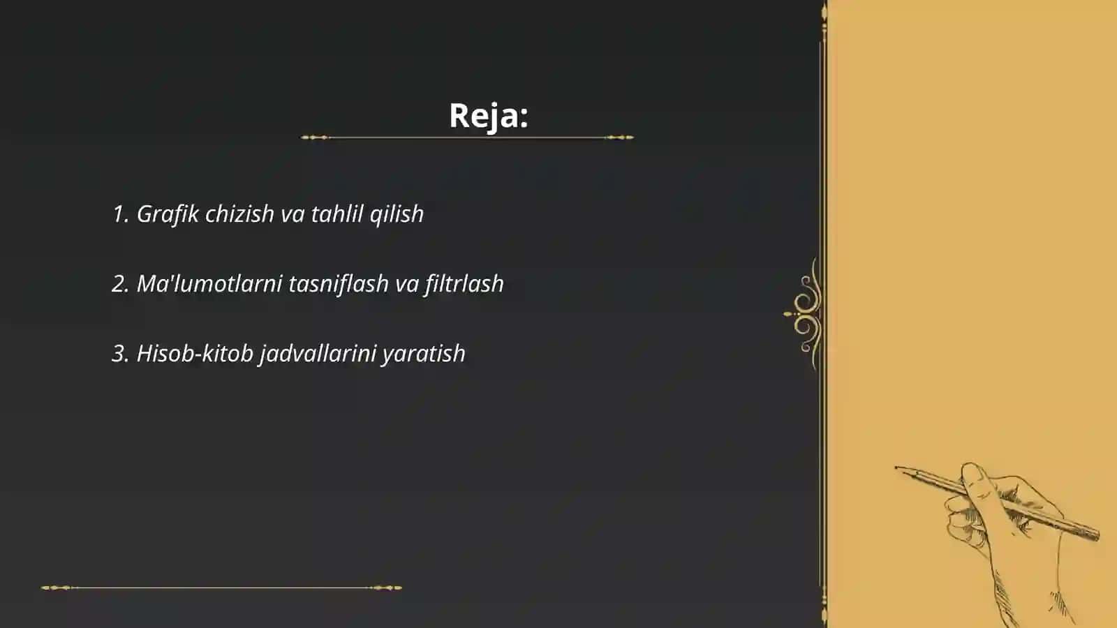 Grafik chizish va tahlil qilish 2