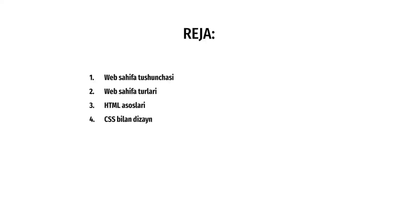 Web sahifa yaratish asoslari 2