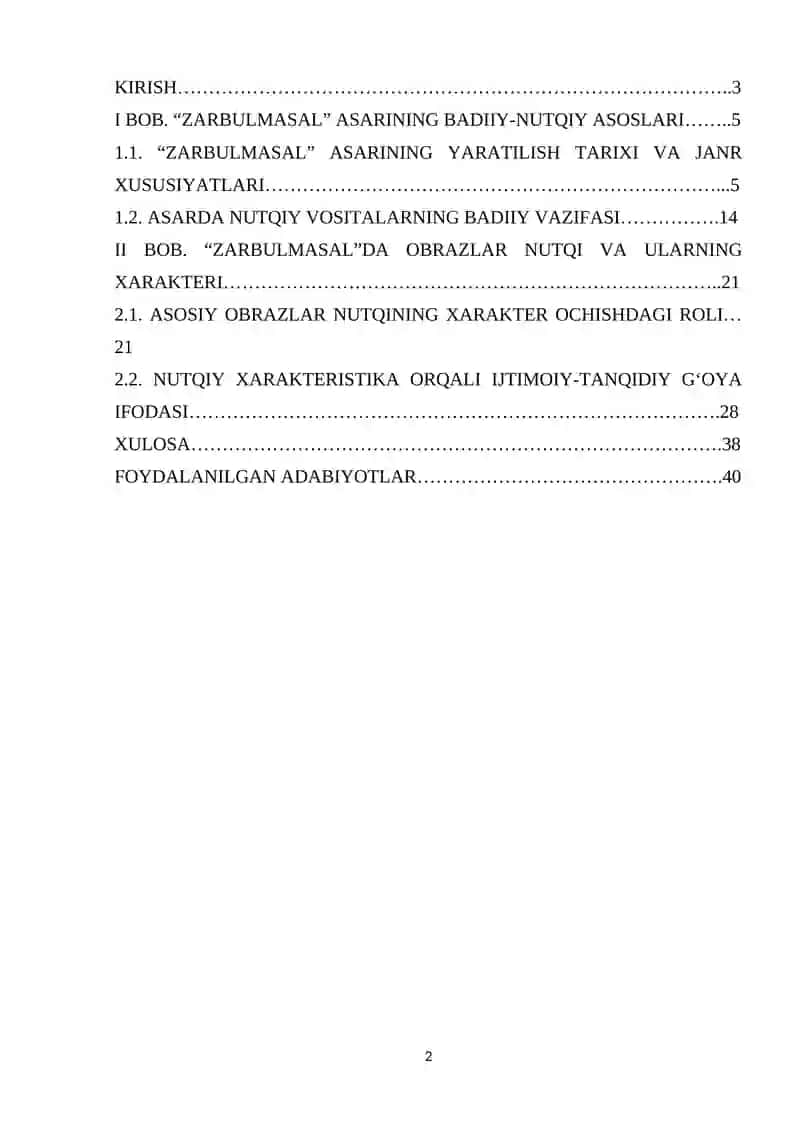 Gulxaniy Zarbulmasalida nutqiy harakteristika. 2