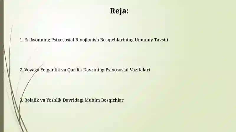 E.Eriksonning shaxs rivojlanishini psixoijtimoiy bosqichlari 2
