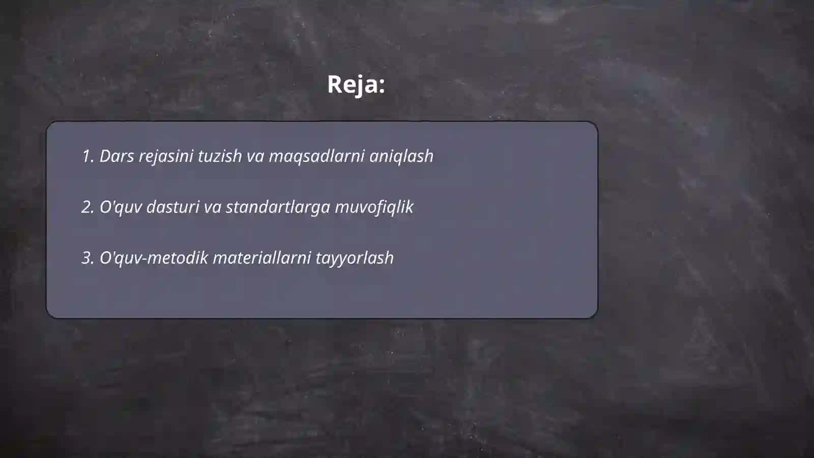O'qituvchining darsga tayyorgarligi 2