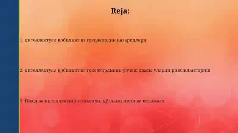 Intellekt va kreativlik nazariyalari 2
