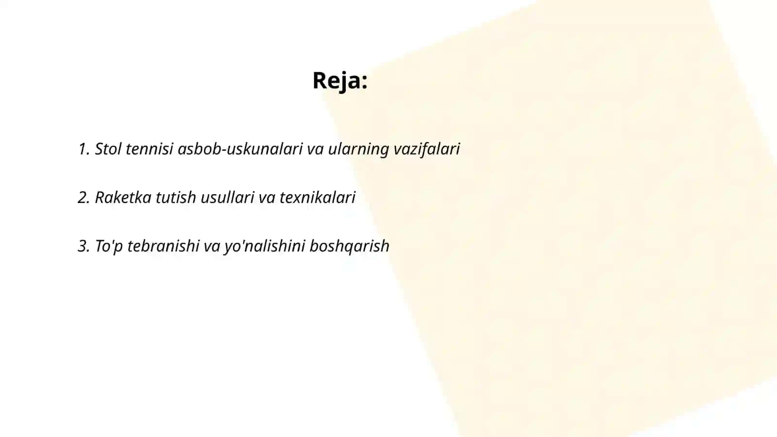 Stol tennisi o'yini texnikasi va qoidasi 2