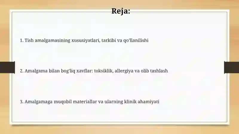 Stomatologiyada ishlatiladigon amalgamalar va ularning xususiyatlari 2