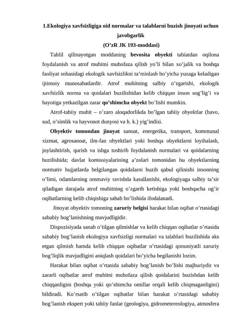 Ekologiya sohasidagi jinoyatlar 2