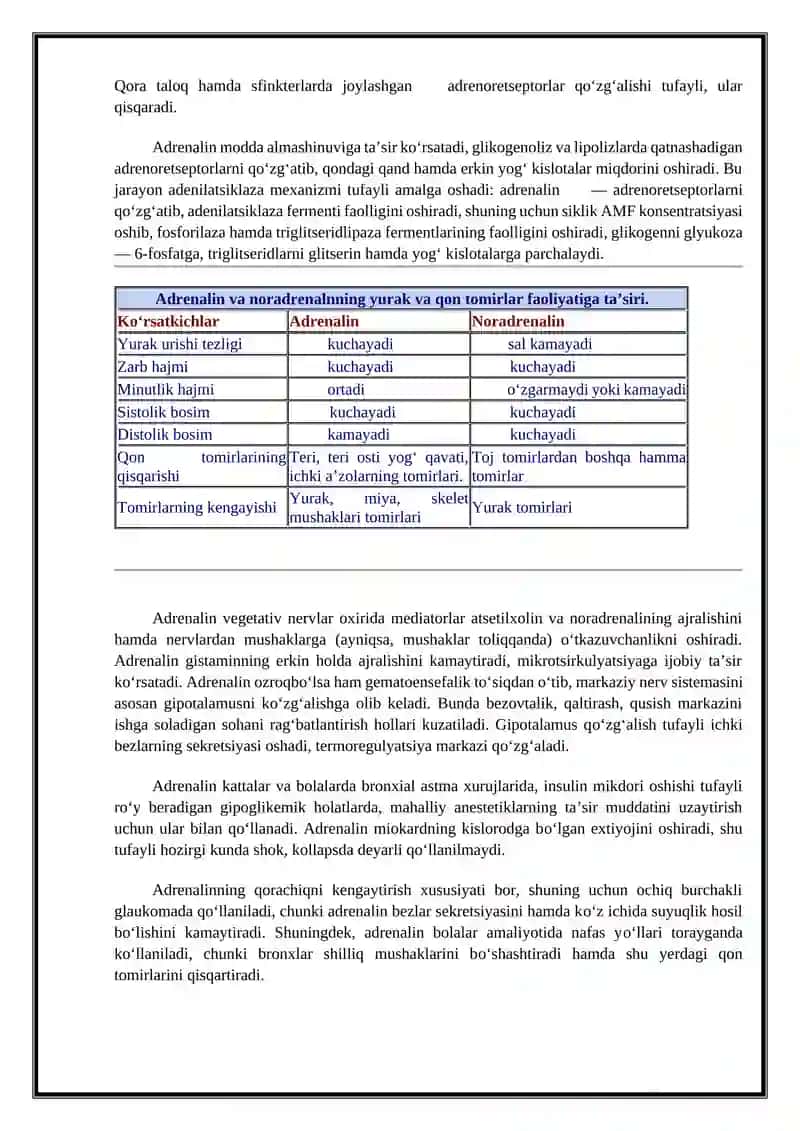 ADRENORETSEPTORLARNI BEVOSITA QО‘ZG‘ATUVCHI MODDALAR 2
