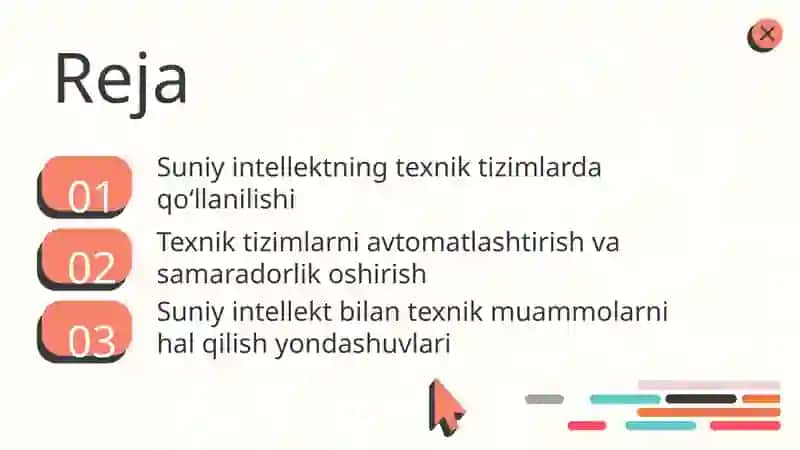 Suniy intelliktdan texnik tizimlardan foydalanish imkoniyatlari 2